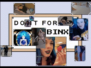 a sign that says do n't for binx is surrounded by pictures of people