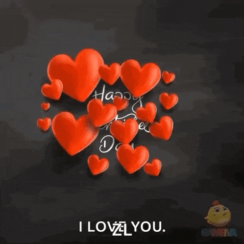 a valentine 's day greeting card with red hearts and the words happy valentine 's day i love you
