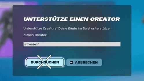 a screen that says unterstutze einen creator with a green check mark