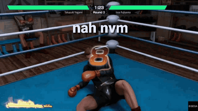 a video game shows a boxing match between takayuki yagami and issa fujiyama