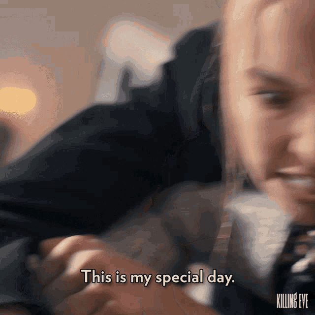 a blurry picture of a person with the words this is my special day