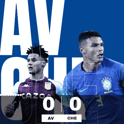 two soccer players are on a scoreboard with the letters av and che