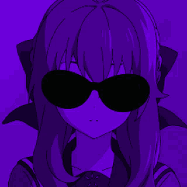 a girl with long green hair is wearing sunglasses