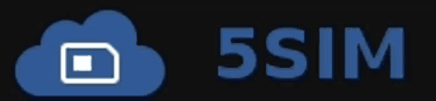a logo for 5sim shows a cloud with a sim card inside of it