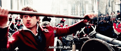 Aaron Tveit Join In The Fight GIF - Aaron Tveit Join In The Fight Les Miserables GIFs