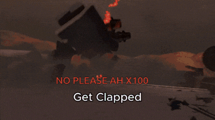 a screenshot of a video game that says no please ah x100 get clapped