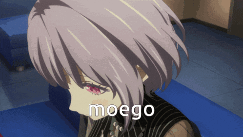 a picture of a girl with the word moego written on it