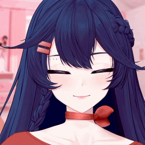 a close up of a girl 's face with her eyes closed and braided hair