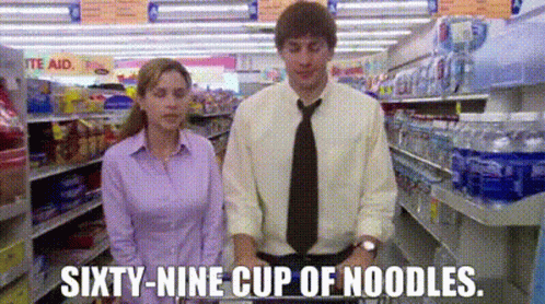 The Office Pam Beesly GIF - The Office Pam Beesly Sixty Nine Cups Of Noodles GIFs