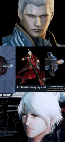 a collage of images of devil may cry characters including archiedevilmaycrywiki