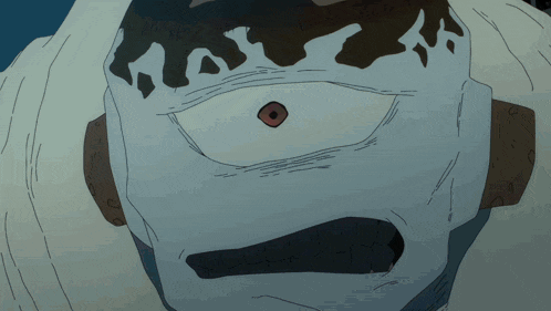 a drawing of a person 's face with a hole in the middle