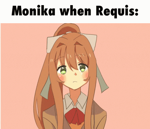 a picture of a girl with the words monika when requis written below it