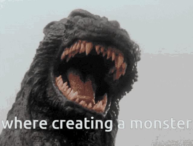 a picture of a monster with the words where creating a monster written below it