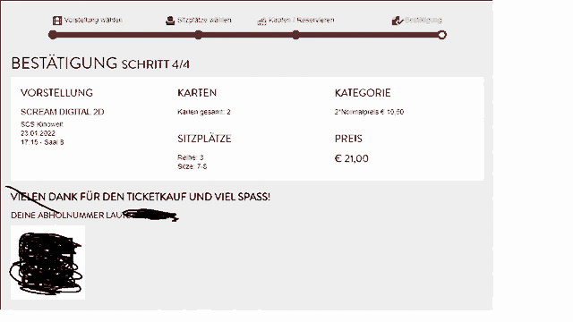 a screenshot of a website that says ' bestattigung schritt 4/4 ' at the top