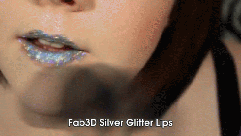 3d Silver Glitter Lips GIF - Mac Make Up GIFs