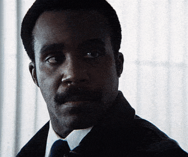 a close up of a man with a mustache