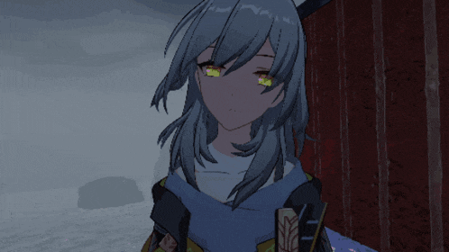 a cartoon character with gray hair is making a middle finger gesture