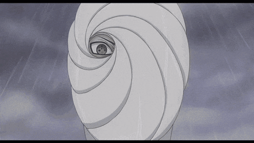 a black and white drawing of a person with a white mask on their face