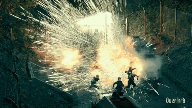 a poster for overlord shows a huge explosion