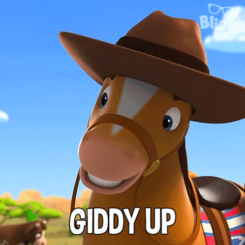 Giddy Up Hampton The Horse GIF - Giddy Up Hampton The Horse Blippi Wonders - Educational Cartoons For Kids GIFs