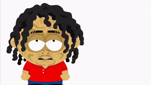 a cartoon character has the word stupid written in red