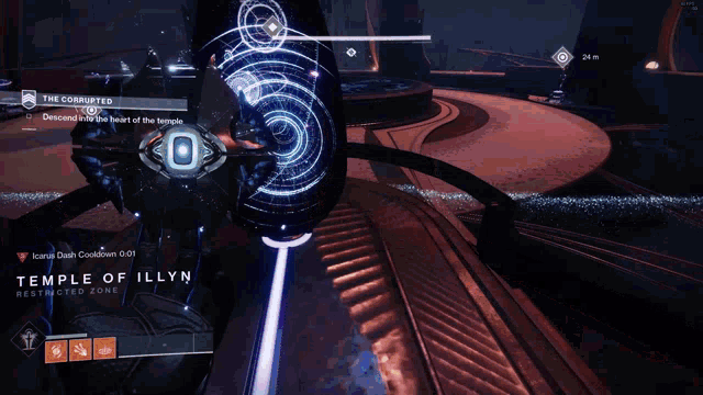 a video game screen shows a temple of illyn