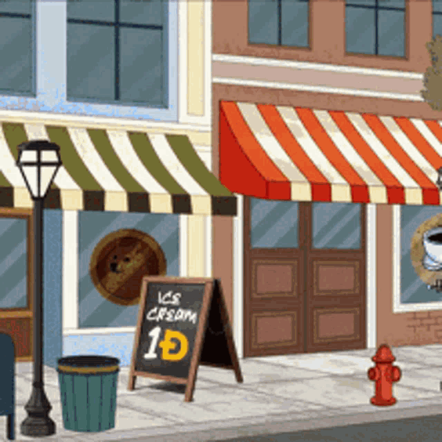 a store front with a sign that says ice cream