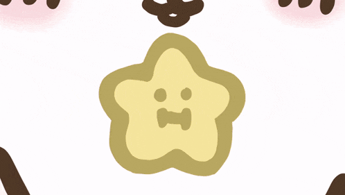 a yellow star with a face on it