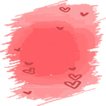 a pink heart is surrounded by smaller hearts on a pink background