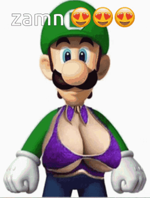 Luigi Boob Zamn GIF - Luigi Boob Zamn Luigi GIFs