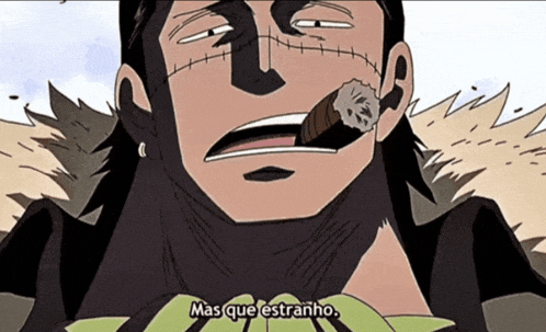 a cartoon of a man with a cigar in his mouth and the words mas que estranho