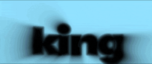 a blue background with the word king written in black