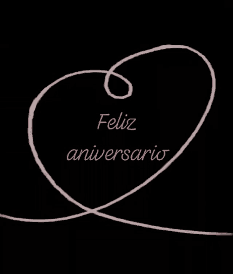 a black background with feliz aniversario written in pink