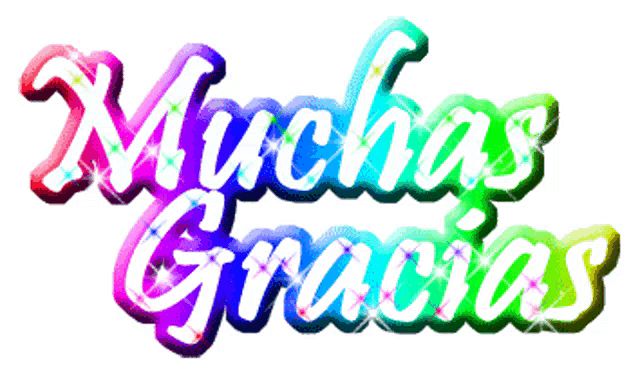 a colorful sign that says muchas gracias with a white background