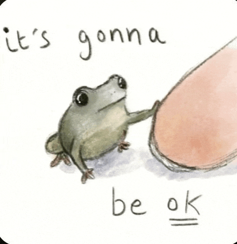 a frog is reaching out towards a person 's finger .