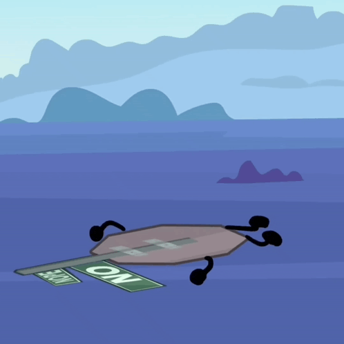 a cartoon character is laying on the ground next to a sign that says no parking