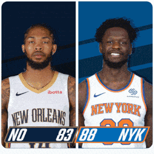 two basketball players from new orleans and new york nyk