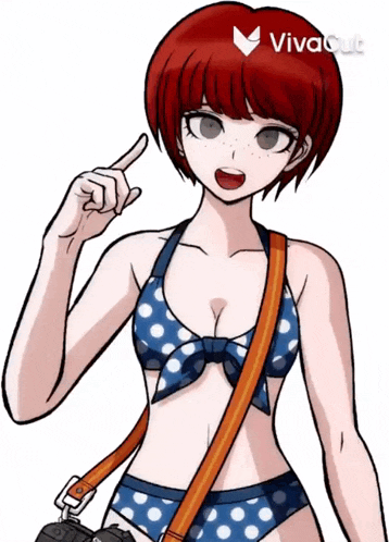 a drawing of a girl in a bikini with the word vivacut on the bottom right