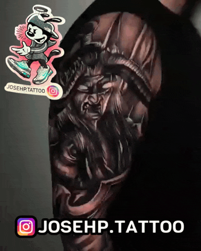 a tattoo of a statue of liberty on a person 's arm with josehp.tattoo written below it