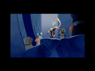 a screen shot of a cartoon character with the words so naughty below it