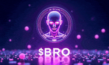 a purple circle with a man 's face on it and the word bro