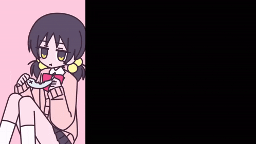a cartoon girl is sitting down eating a watermelon .