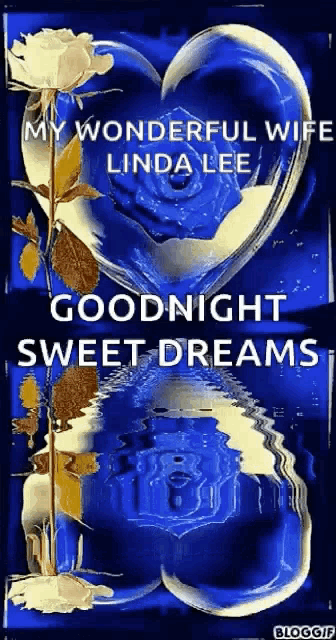 a goodnight sweet dreams greeting card with a heart and roses
