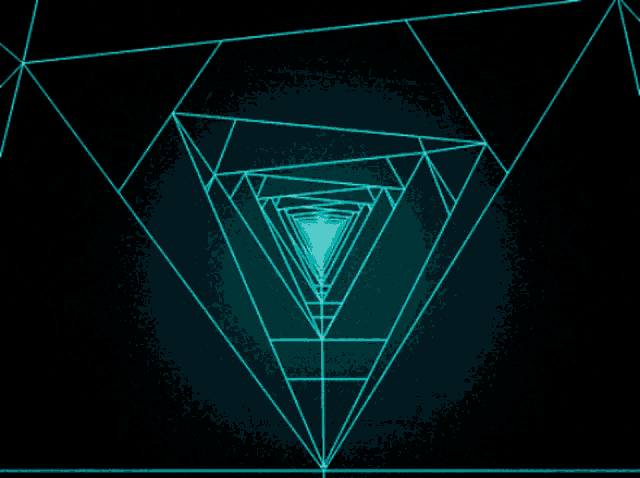 a computer generated image of a tunnel with a blue light at the end
