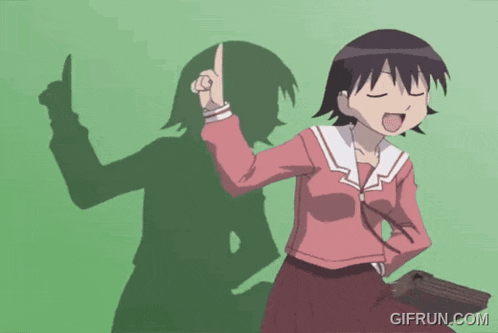 a gif from gifrun.com shows a girl in a pink shirt