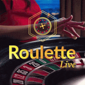 a woman is playing roulette with the words roulette live