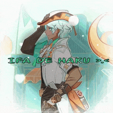 a drawing of a man with the words ifa de haku written below him