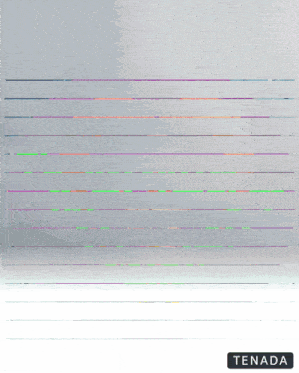 a gray background with purple and green stripes and the word tenada underneath