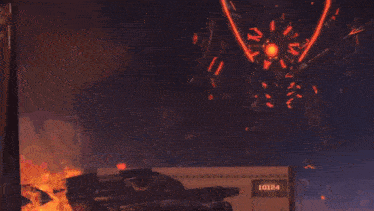a robot is exploding in a video game with the number 16234 in the corner