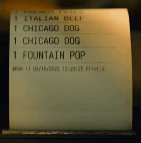 The Bear Tv Show Receipts GIF - The Bear Tv Show Receipts Chicago Dog And Italian Beef Receipt GIFs
